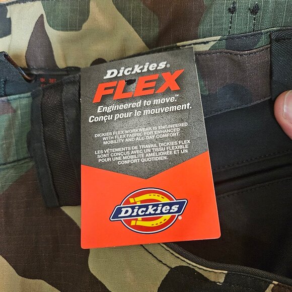 Dickies GDT Premium Flex Work Pants Mens 38x34 Camo Ripstop Cargo Double Knee - Picture 7 of 14